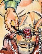Hanged to wall busty slave get gag ball!