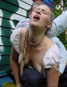Teen babe spanked on her ass and fucked with a&hellip;