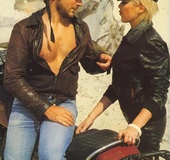 Retro biker babe gets cock inside her wet pussy&hellip;