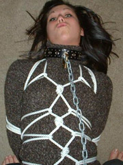 Wild makayla on a leash gets a facial
