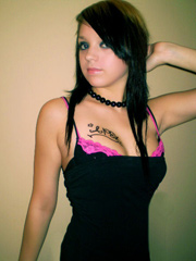 Tattooed brunette takes a cock pov style