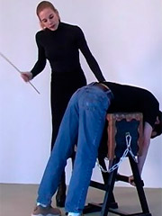 Strict mistress pleasuring her pretty horny teenage slave
