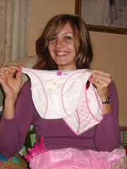 Guy forces his rod under tiny transparent panties