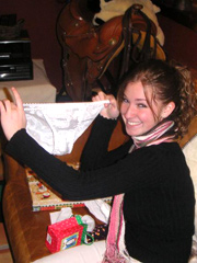 Blonde mckenzee shows off her ivory bra and undies