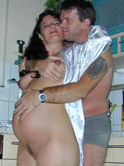Preg nancy shows off her cute bum in her polkadot undies.
