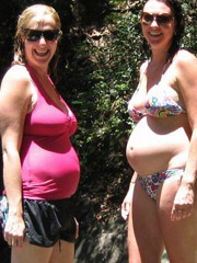 Pregnant jenny  wearing a bikini in her bathroom