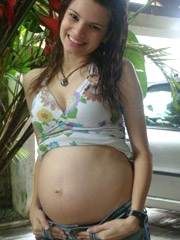 Pregnant teen candy takes off her crotchless mesh outfit
