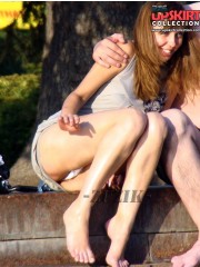 Warm waves washing bikini girl's sweet body