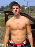 Muscular boy with a nice shaved pole that he jerks to orgasm
