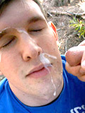 Young twink shooting a huge load from his shaved hard pole
