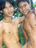 Cutie atsawin bumps into pongpol for gay asian sex in the woods