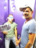 Blond twink flanked by two eager cocks