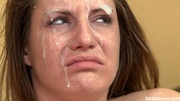 Sexy skank gets a unwelcomed facial