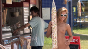 Smal tits blone teen walkin all nude in the streets ans shooting with passerbys.