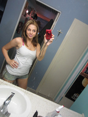 Amazing busty teen girl making hot selfshot pics in the bathroom. Tags:Homemade, beautiful face.