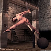 Huge objects inserted in tied girls pussies!