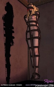 New blonde salve girl gets her whole body tied!