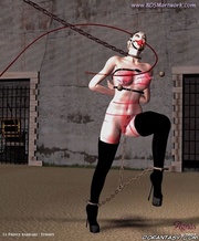 Two slave girls chained and run around as pony in circus!