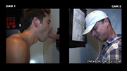 Wow! Gay behind the ungloryhole even opens his asshole for cock!