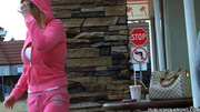 Dumb girl getting jizzed on the streets